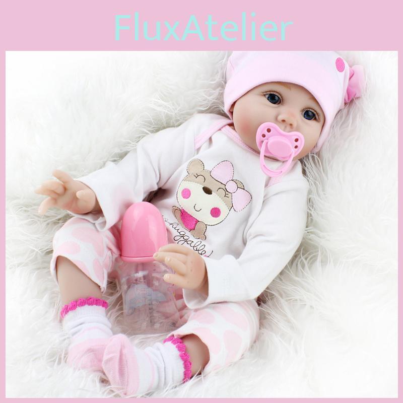 Exquisite 22" Reborn Baby Doll With Lifelike Soft Silicone Realistic Features For Xmas Gift