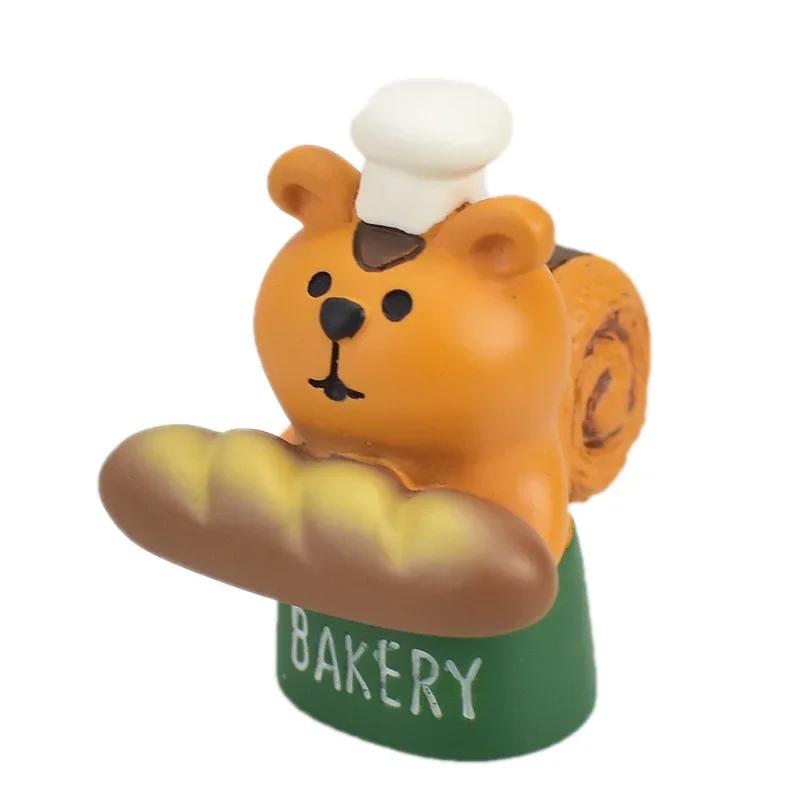 Zakka Bakery Miniature Figurines, Resin Bookshelf, Collectible Decoration, Cake Dessert, Strawberry, Chocolate Cat Ornaments, Ja