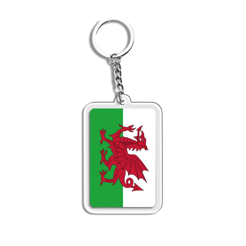 Acrylic Keychain Country Flags Collection United States Spain Russia France For Car Key Bag Gift Souvenir