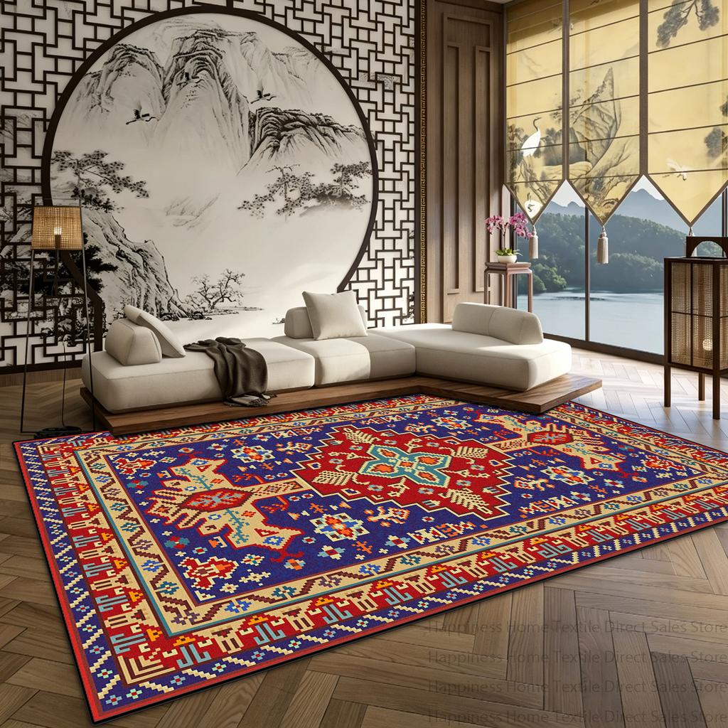 Persian Oriental Style Living Room Luxury Carpet Decoration Home Anti-slip Washable Bedroom Study Mat Soft Plush Lounge Area Rug