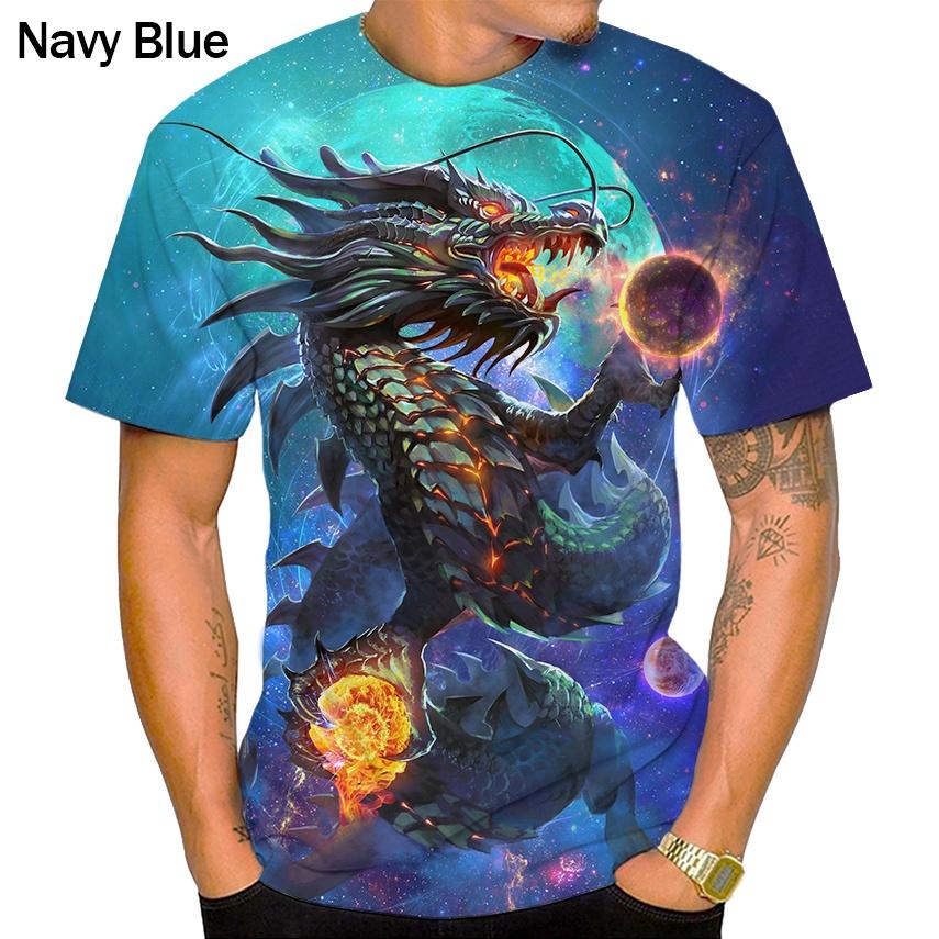 Dragon 3D Printing Harajuku Cool T-shirt Men's Personality Summer Fashion T-shirt