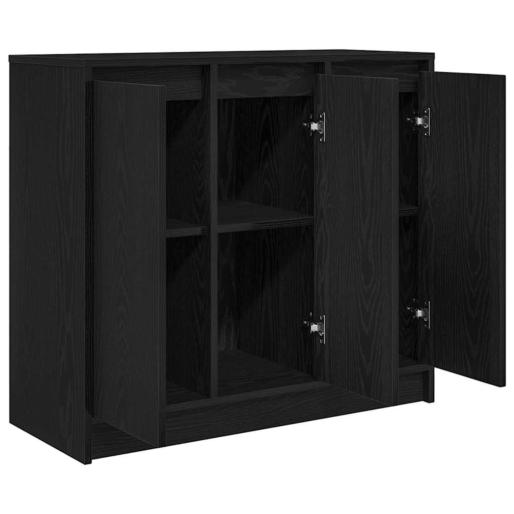 Sideboard in Black Oak Look 85 x 34 x 76 cm Engineered Wood
