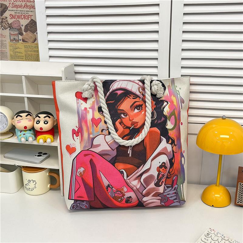 

Lady Bag Student Shopping Bag Single-shoulder Bag Fashionable Hand-carried Large Bag Embroidered Bag