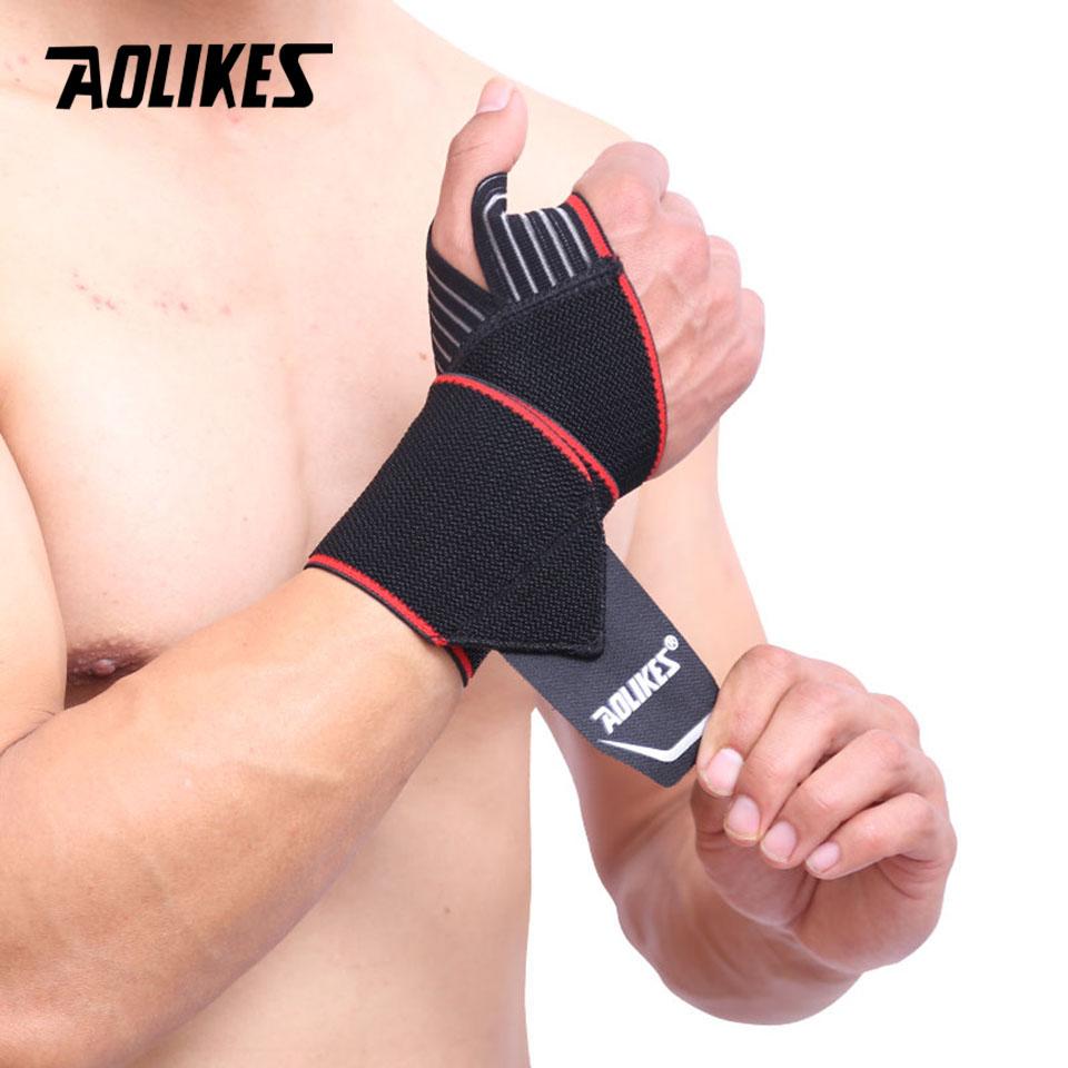 AOLIKES 1PCS Adjustable Opening Design Weight Lifting Wristband Wrist Support Brace Straps Wraps 1