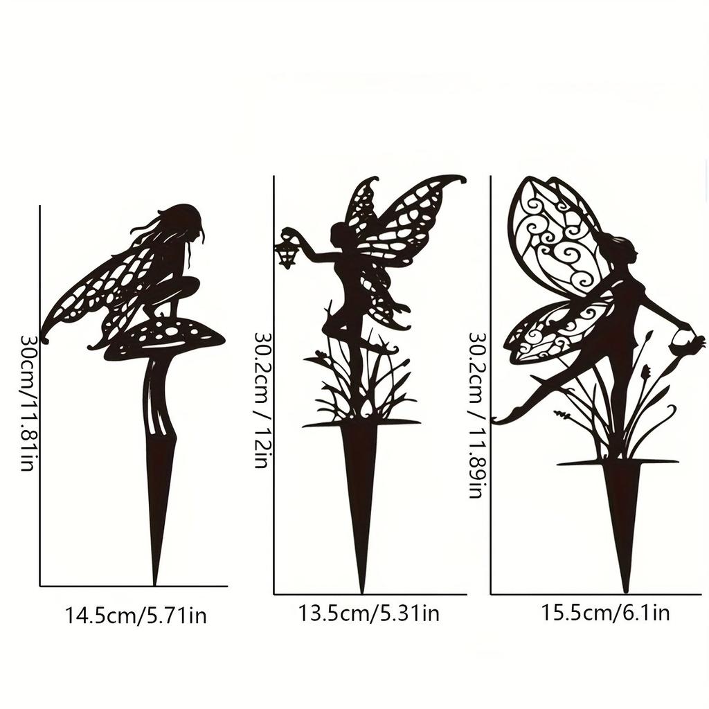 1/3pcs Garden Fairy Stakes Decorative Plant Markers Yard Outdoor Decoration Ornaments for Flower Bed Lawn Patio Garden Art Decor