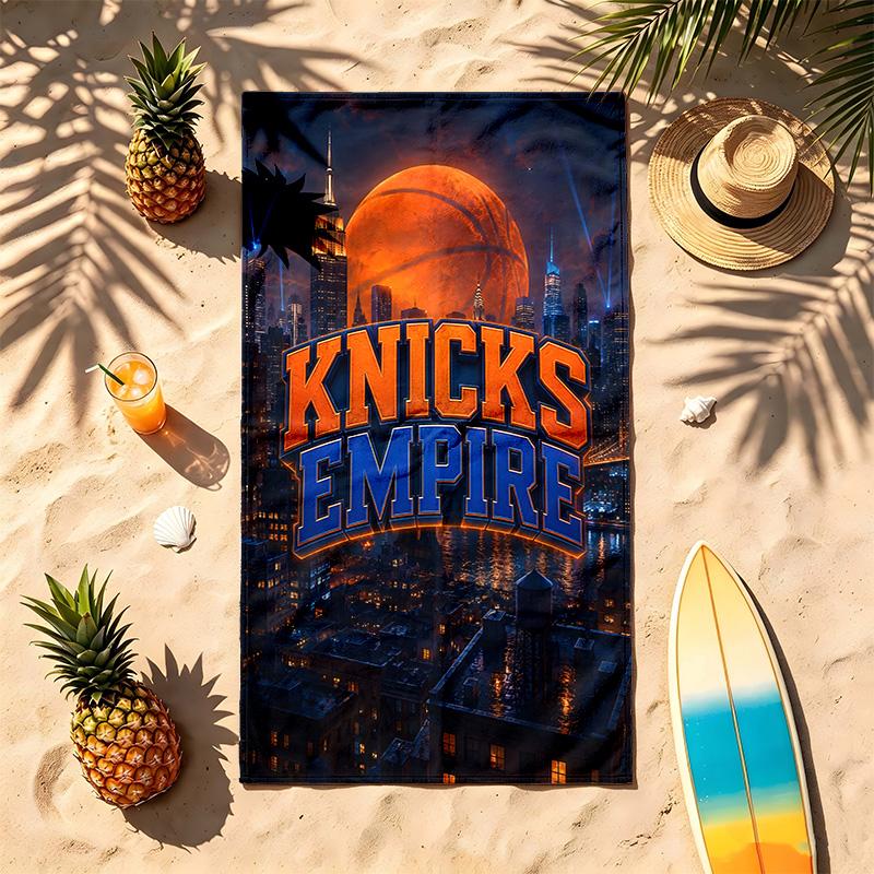 New York Knicks (1) Tema Paplūdimio rankšluostis Atsparus smėliui Minkštas ir patogus Tinka baseinui, stovyklavimui, jogai ir nardymui Kelioninis