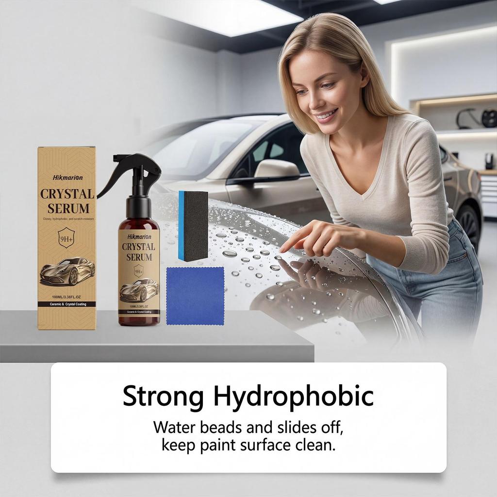 Hikmarion Car Ceramic Coating Kit - Hydrophobic, Stain-Resistant Paint Protection and Polishing Care.
