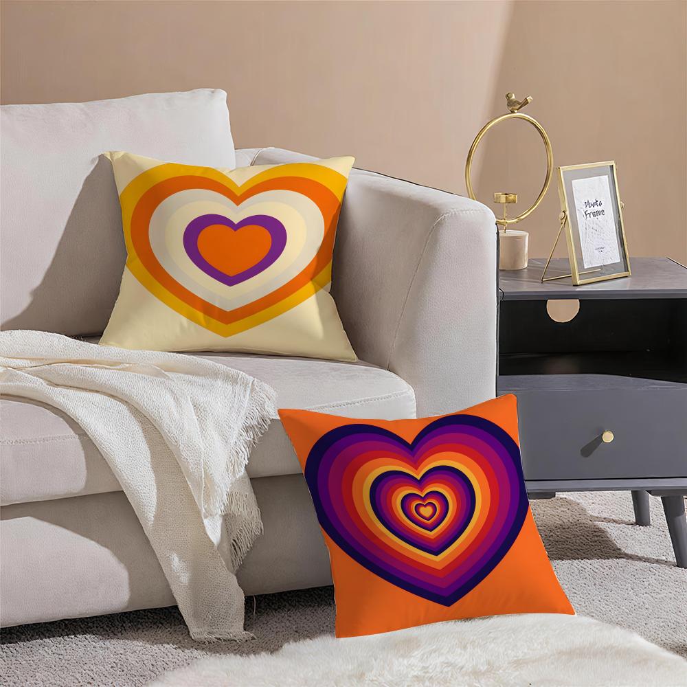 Artistic Romantic Valentines Day Love Cushion Cover Throw Pillow Cover Hidden Button Durable Polyester Chair Cushion