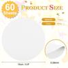 PATIKIL 60 Sheets Round 15cm Round Drawing DIY Craft Printing Bulletin Board White Cardstock, Diameter, Paper, Coasters, Supplies, Supplies,