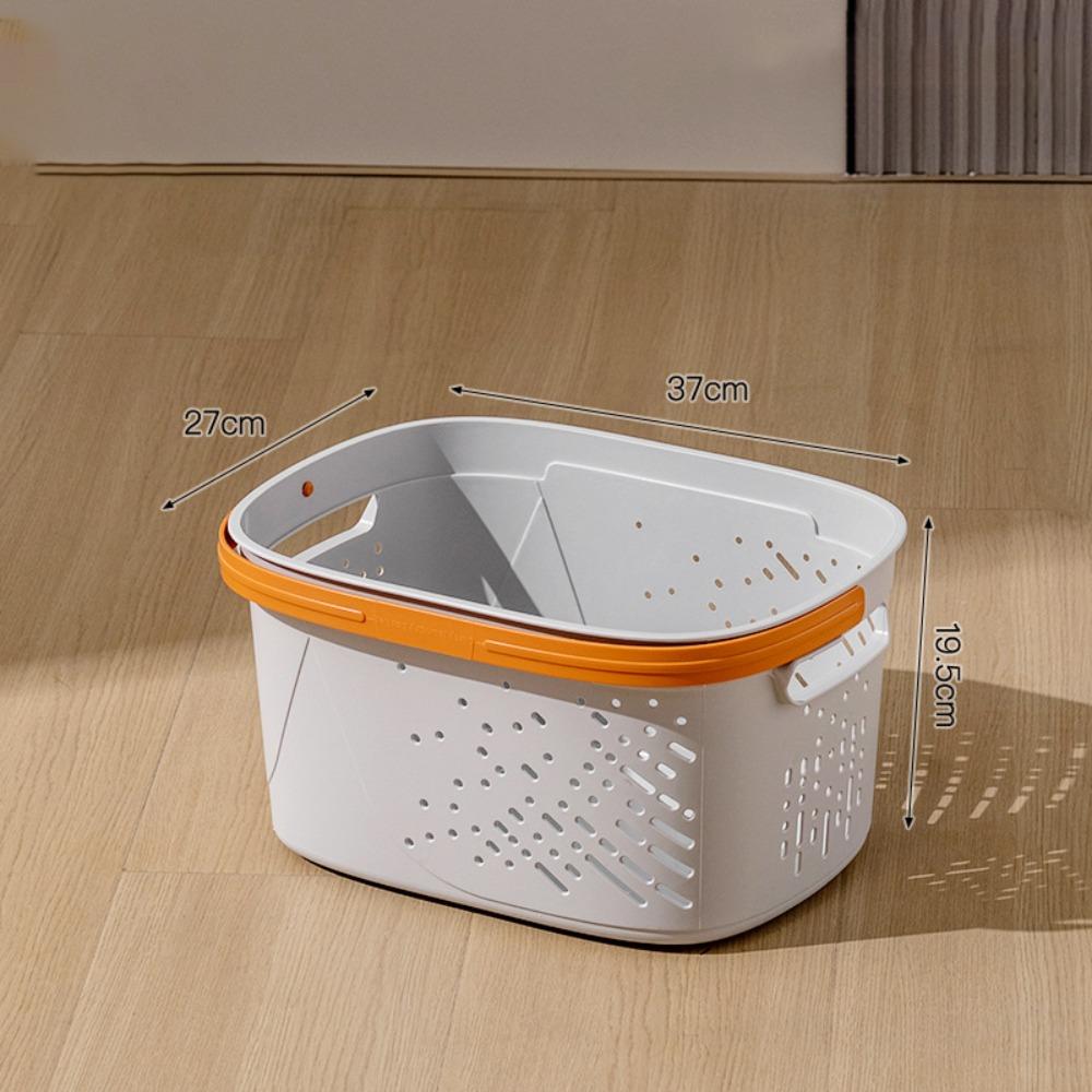 Large Capacity Dirty Clothes Basket with Handle Portable Bathroom Laundry Basket Hollow Storage Box Multifunction