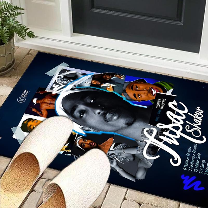 Rap Legend In Blue Office Rug Chair Mat, Game Carpet, Suitable for Front Door, Bedroom, Living Room, Desk, Holiday Gift