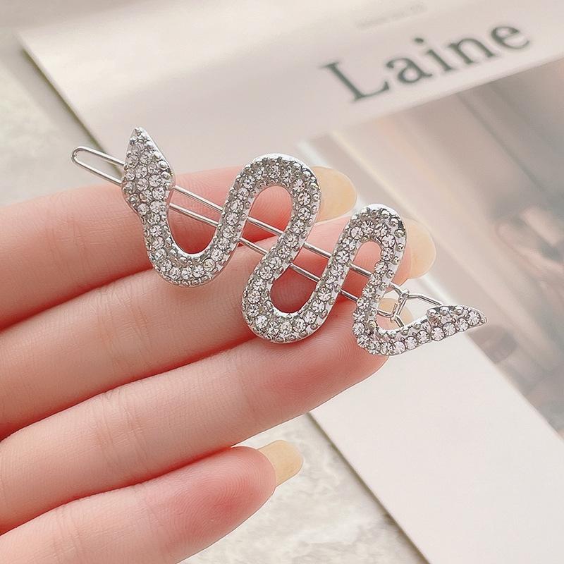 Snake Hair Pin Women's Bangs Duckbill Clip Rhinestone Alloy Barrette Fashion Design Hair Clip Hairpin Hair Accessories For Women