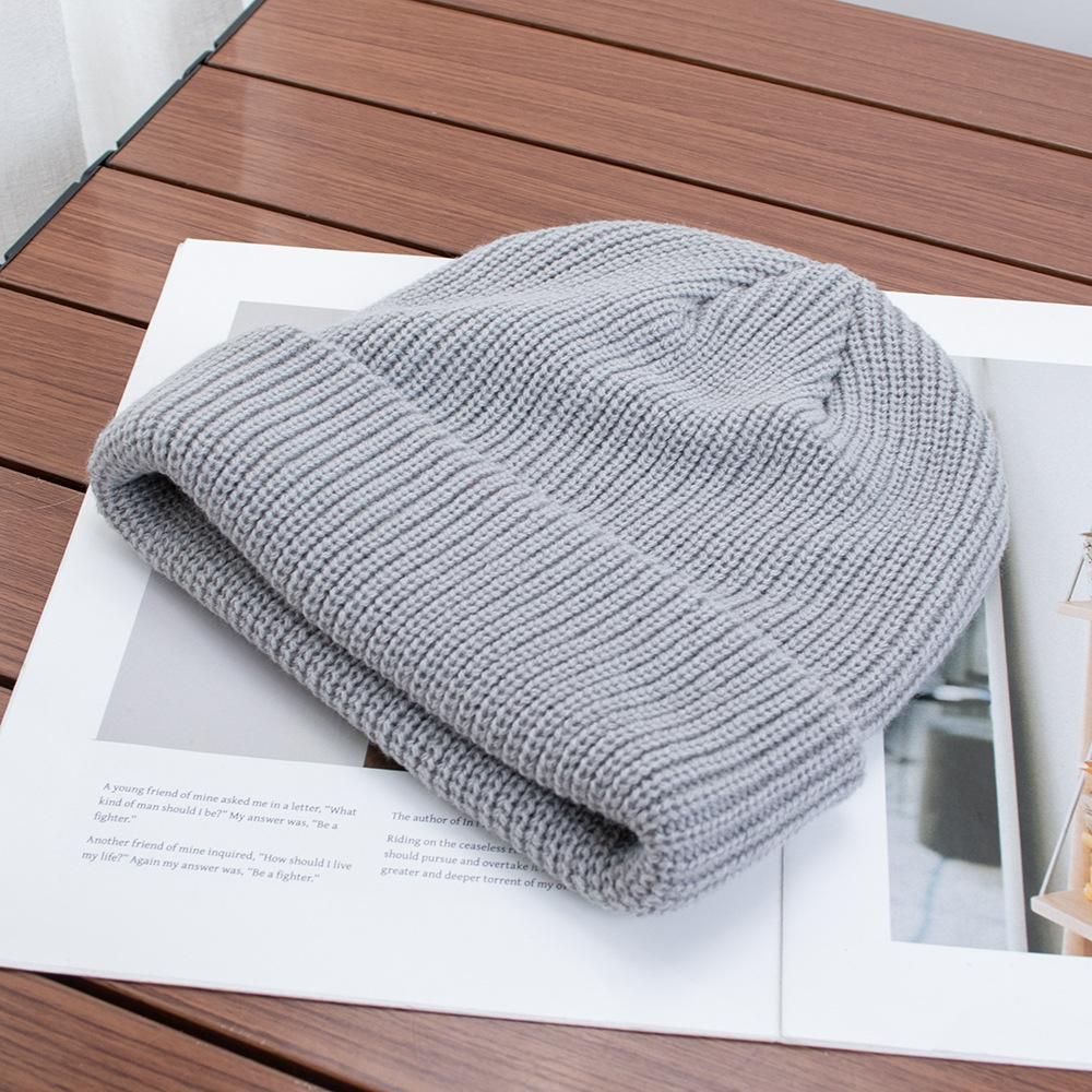 High quality solid color light board wool hat autumn and winter warm knitted hat men's and women's versatile ear protection hat windproof cold hat