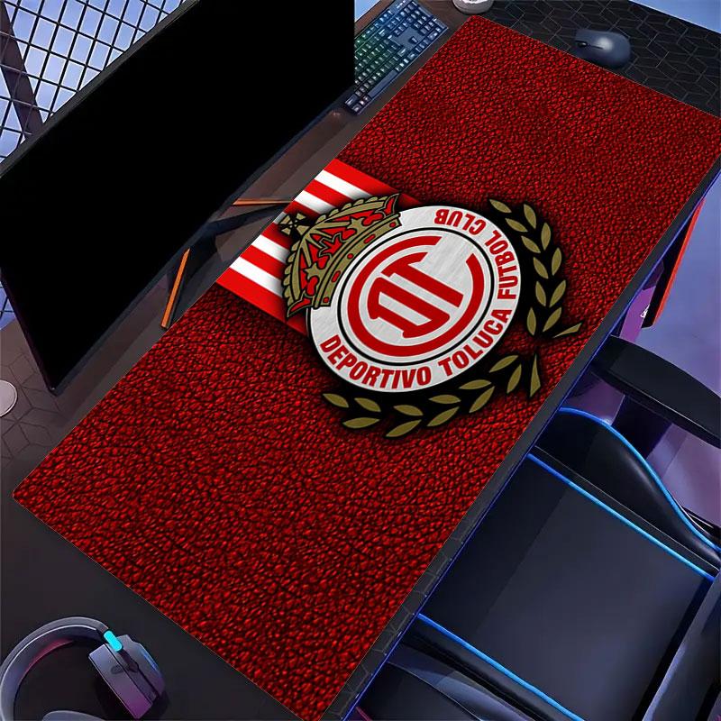 Toluca FC Mouse Pad, Large Gaming Desk Mat, Non-slip XXL Mousepad for Laptop & Tablet, Mini PC Playmat with Stitched Edges