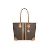 Eva Monogramm Logo Streifen Farbblock Beschichtetes Canvas Tragetasche Damen Tragetasche Apfel-Braun 30T9GV0T7B-252