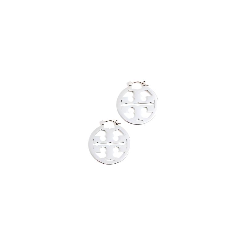 TORY BURCH Logo Stainless Steel Earrings Women s Silver 100764893-Silver F серебряный