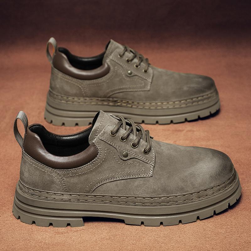 Autumn and Winter Big Yellow Boots Men's Shoes Men's Small Leather Shoes Platform Big Head Martin Shoes Versatile Tooling Shoes