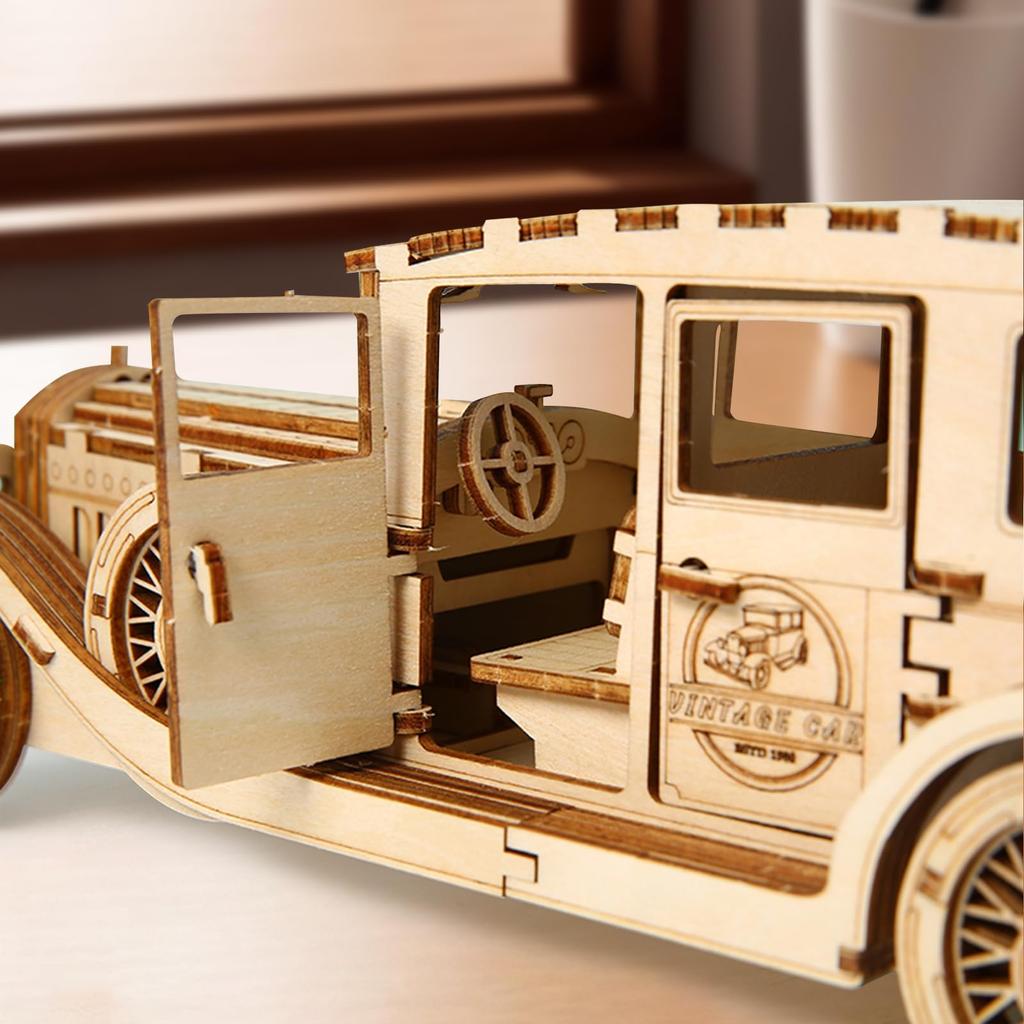 Hallisun 3D Wooden Assembled 3D Classic Vintage Moving Mechanical Vintage Home Ages Birthday Japanese Instruction Manual 187 Pcs Puzzle, Puzzle, Car,