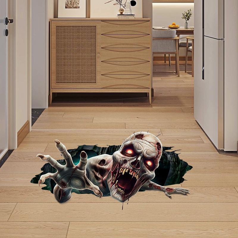 3D Stereoscopic Ghost Floor & Window Halloween Party Stickers for Decorations