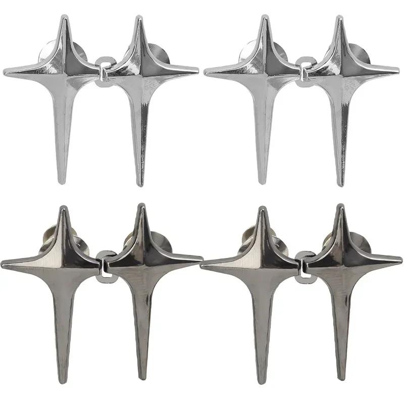 4pcs New Fashion Cross Star Waist Buckle Adjustable Pants Clips Waist Tightener No Sewing Metal Button Snaps for Jeans Decor