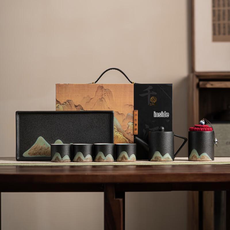 Sushice Ceramic Hand-painted 7-Piece Kung Fu Tea Set