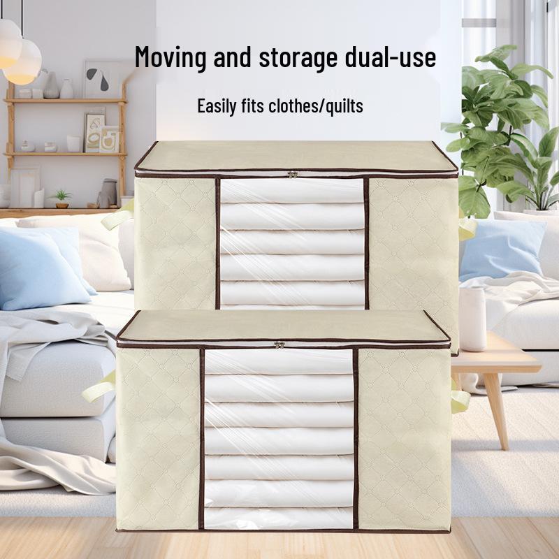 Thickened Cotton Quilt Bag: Durable, Dustproof, Large Capacity, Non-Woven Storage for Clothes