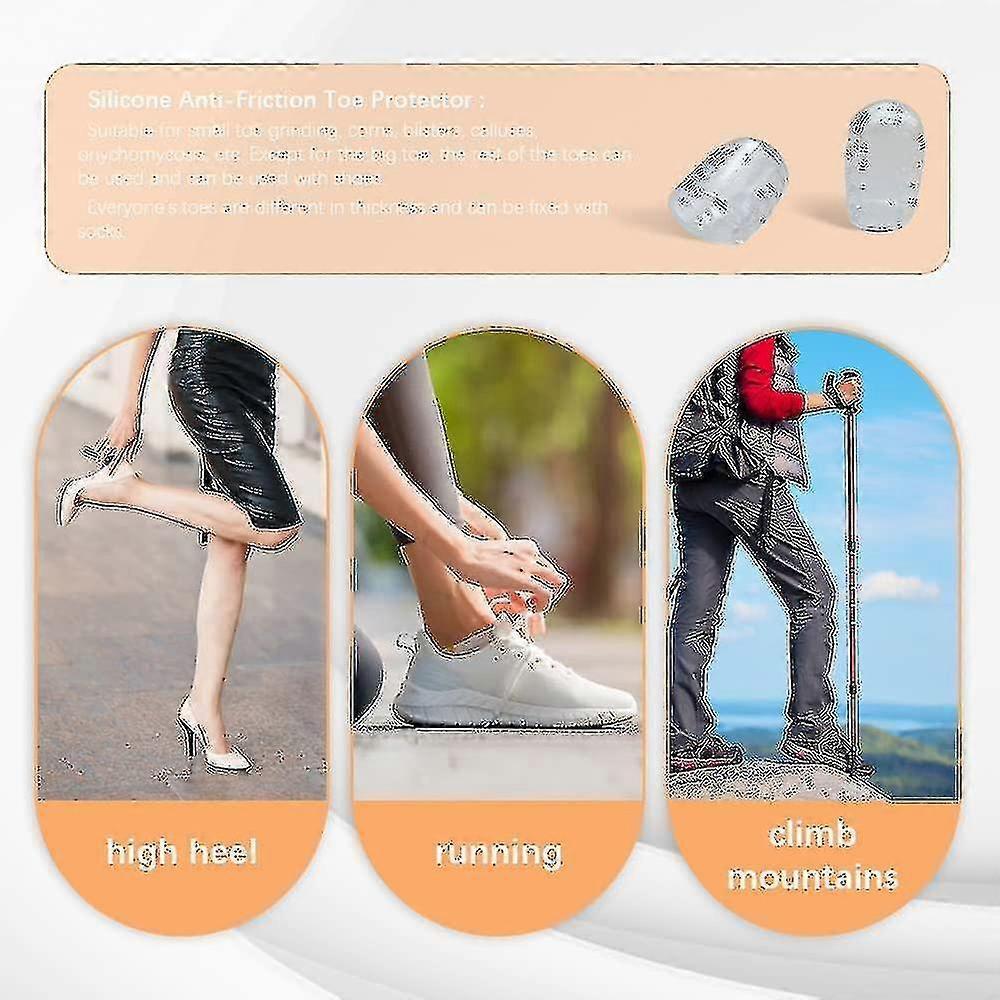 Silicone Anti-friction Toe Protector, Gel Toe Protectors Breathable Toe Covers Toe Sleeves For Corns, Blisters And Ingrown Toenails