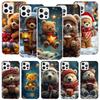 Animal Brown Cute Bear Phone Case For iPhone 17 Air 16 15 Plus 11 14 Pro Max 13 Mini 12 7 8 + SE Pattern Art Customized Cover 17