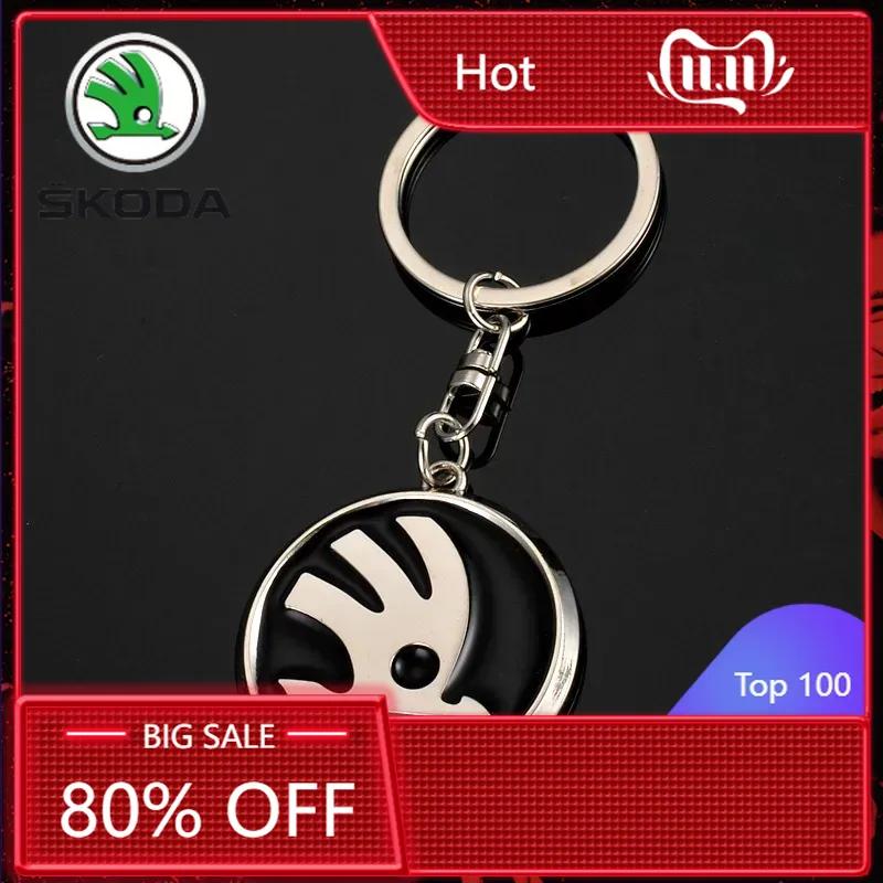 Car Sticker 2025 New Creativity 3D R Style Metal Car Key Ring Sports Key Chain for Skoda Superb Octavia 2 Fabia Rapid S Logo A7