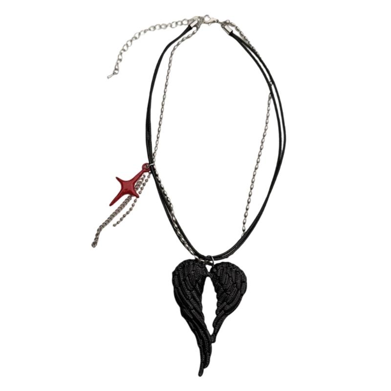 

Sturdy Alloy Black Wing Necklace Featuring Tarnish Resistant Coating And Adjustable Length For Personalized Fit 1