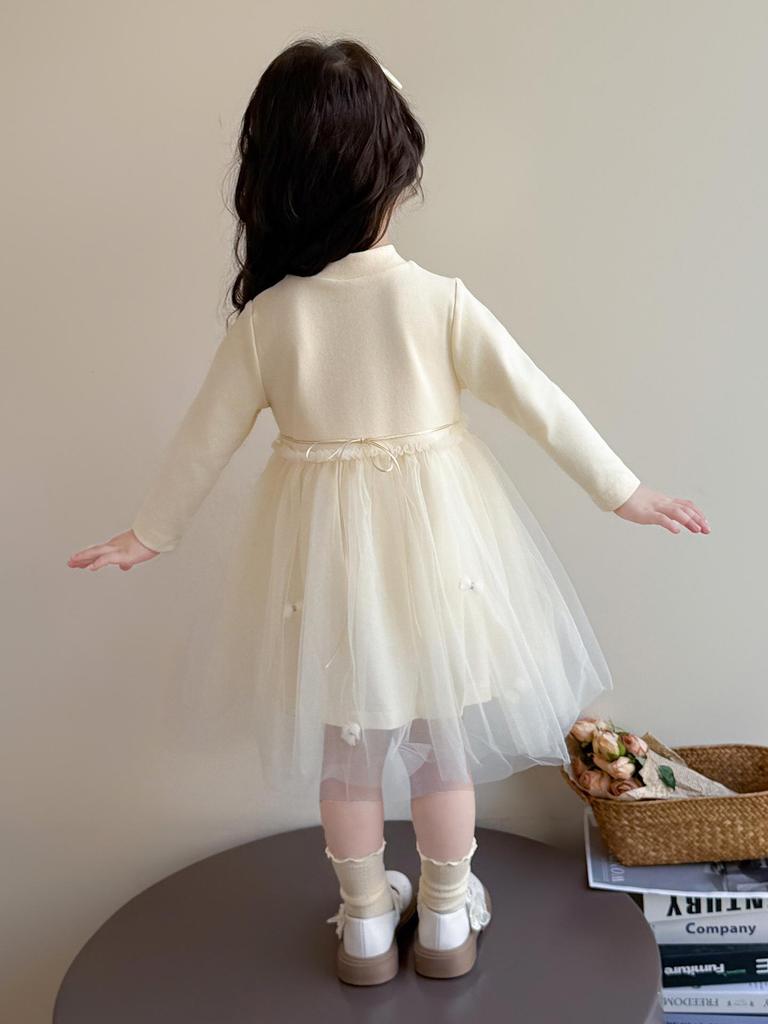 Girls' 2025 Autumn Princess Mesh Dress - Little Girl's Fashionable Casual Skirt