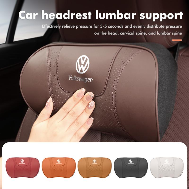 RUN1 For Volkswagen VW Car Headrest Lumbar Support Memory Foam Pillow Accessories Scirocco Jetta Beetle Golf 4 5 6 Passat Polo B5
