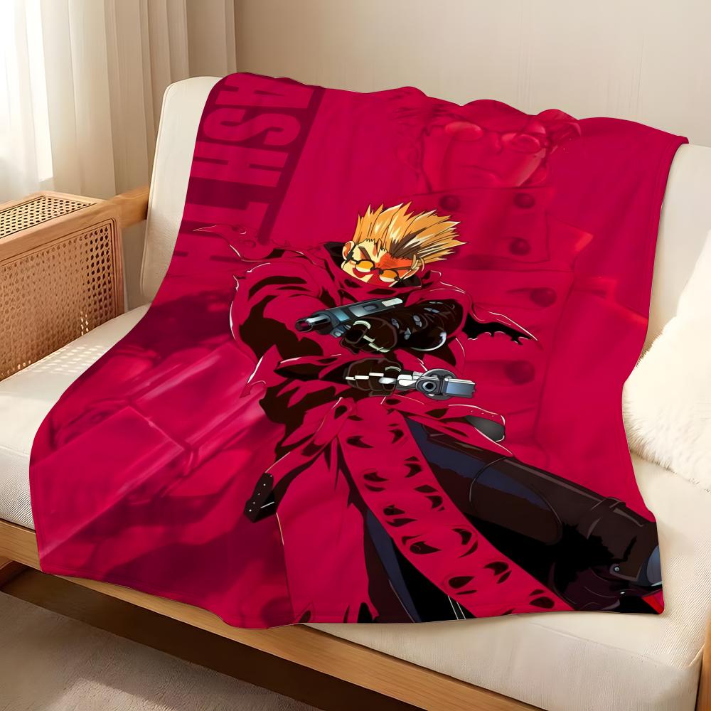 Anime T-Trigun Throw Flannel Blanket Suitable for Sofas Beds Offices Travel, Camping Chairs