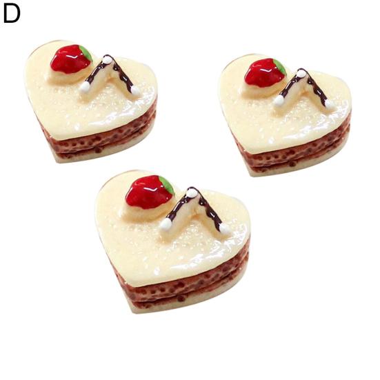 3 stk Simulasjon Sjokoladekaker Miniatyr Mat Figur Dukkehus Tilbehør