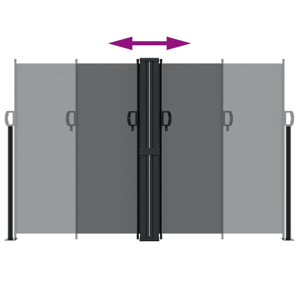 Retractable Side Awning Black 160 x 1000 cm