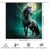 3D Printing Waterproof Shower Curtain With Horse Design For Bathroom Decoration Green Moonlight Version