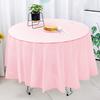10Pcs Plastic Table Cloth 84 Inch Disposable Tablecloth Easy Cleaning Round Table Cover Parties Picnic Birthday Wedding Supplies