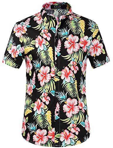 Summer Short Sleeve Flower Shirt Men'S Beach Large Size Casual 3D Digital Printing Men'S Shirt Tide