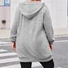 Women's Fashionable Solid Color Long Sleeved Hooded Pocket Casual Hoodie Jacket