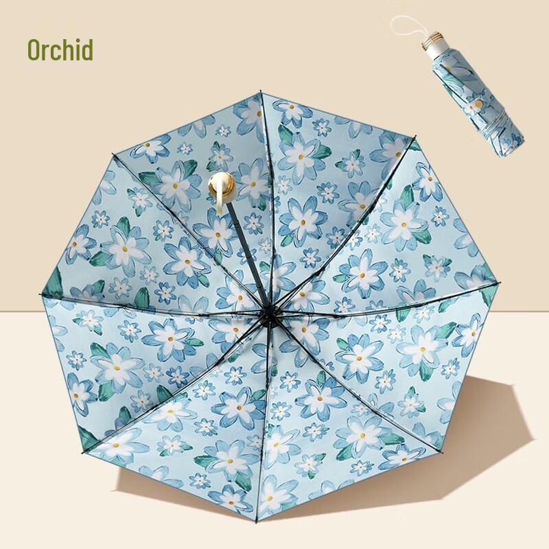 Maydu UV Protection Double-Sided Floral Foldable Umbrella