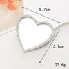Sense of Advanced Butterfly Heart Shaped Girls Gem Make Up Mirror Liquid Metal Style Women Mini Portable Handheld Mirror