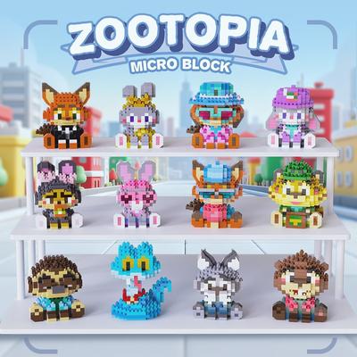 Kawaii Zootopia Mikro stavebnice Nick Gary Benjamin Flash Finnick Figurka Model Sestavené cihličky Hračky Pro Děti Sants Dárek
