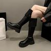 Two over-the-knee boots for women's 2025 new autumn and winter fleece fur high knight boots slim flat boots