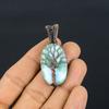 Baum des Lebens Larimar Edelstein Kupferdraht gewickelt handgefertigter Anhänger Schmuck Geschenk für die Liebe