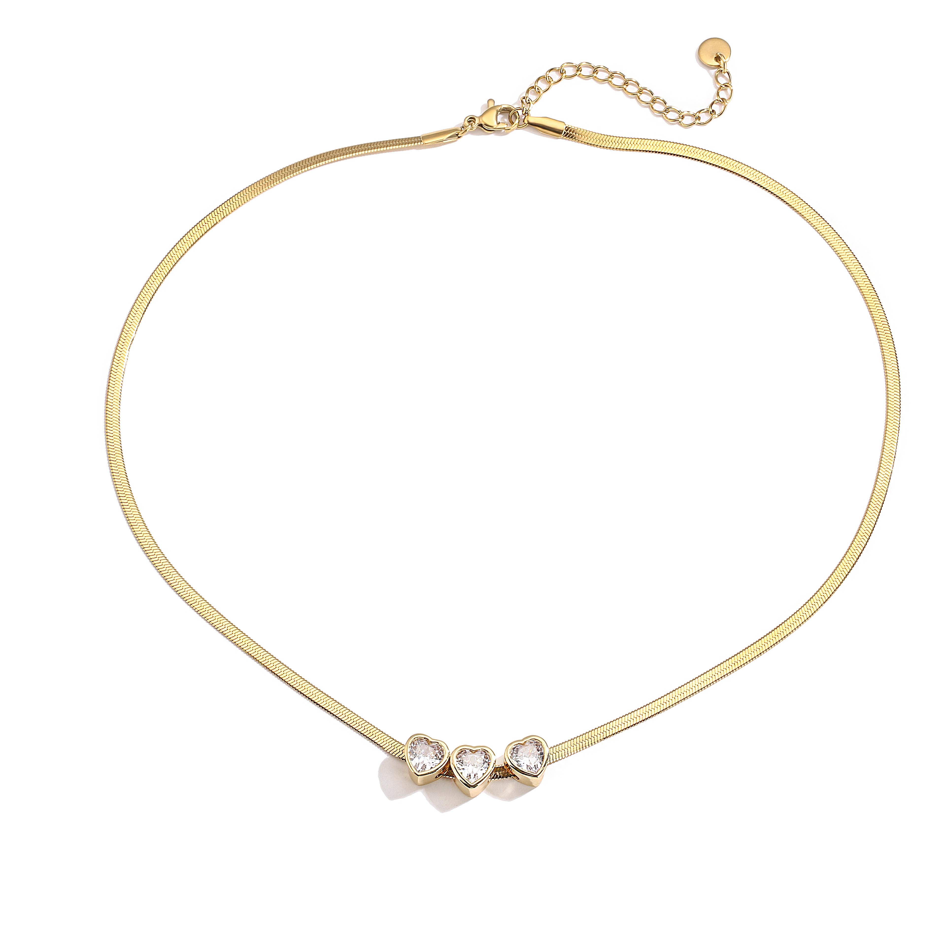 

HECHENG,High Quality Heart Blade Necklace for Women Dropshipping Stainless Steel 40+5cm Snake Choker Necklace\ золотой
