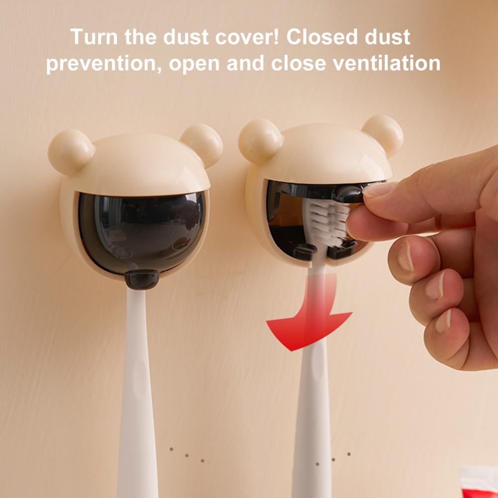 Toothbrush Holders with Cover U-shaped Toothbrush Holder Dustproof Wall Mounted Toothbrush Holder Bathroom Accessories