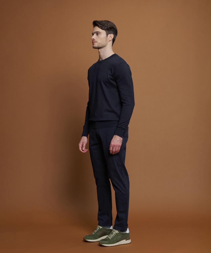 PANICALE Navy Viscose Blend Round Knit