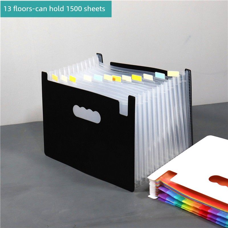 Large Capacity File Holder A4 Multi-Layer Folder Insert Buggy Bag File Storage Category Folder Student Test Paper Clip