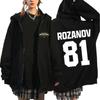 TV Horká Rivalita LIYA ROZANOV 81 Mikiny na zip Pánské Dámské Oblečení Móda Mikiny na zip Bundy s dlouhým rukávem Streetwear
