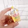 Ring Cartoon Ornaments Kids Key Holder Car Key Chain Milk Tea Bottle Keychain Sakura cat Key Ring
